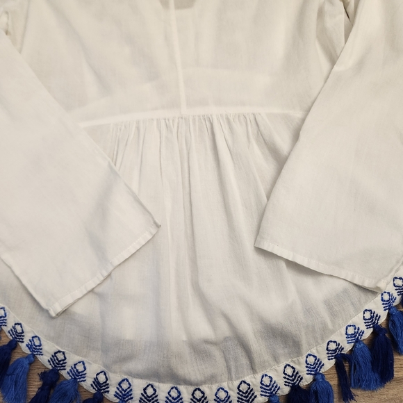 ⚪️ KAS Designs Embroidered Blouse with Tassels Size M - Picture 10 of 16